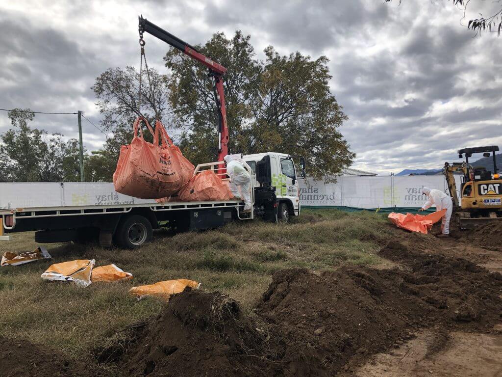 Asbestos in soil remediation including off site disposal